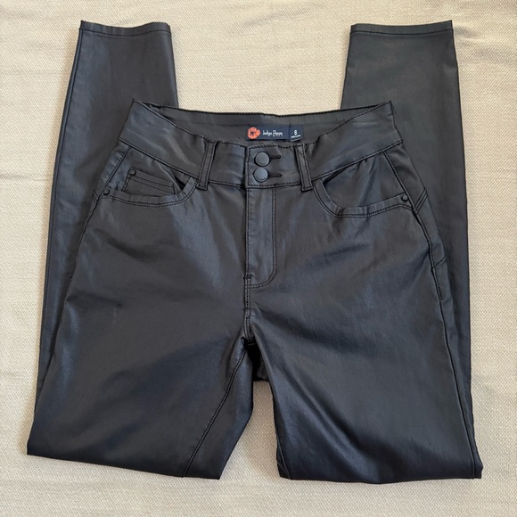 Indigo Poppy women's black Faux Leather Skinny Ankle Sz. 6 - Picture 1 of 7